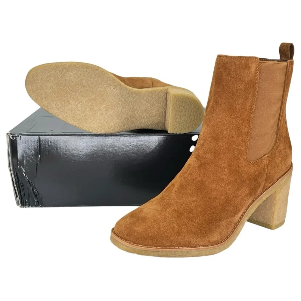 Lauren Ralph Lauren Marianna Tan Suede Leather Womens Ankle Boots Size 9.5M - Picture 11 of 14